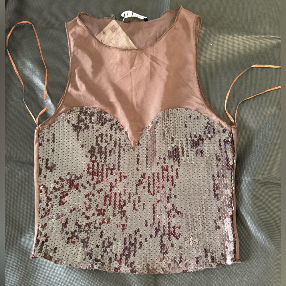 Zara Sequin Crop Top